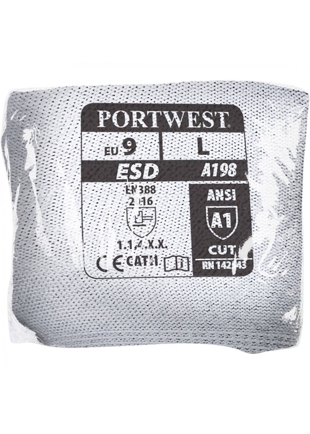 Antistatic PU Fingertip Glove Grey N48738