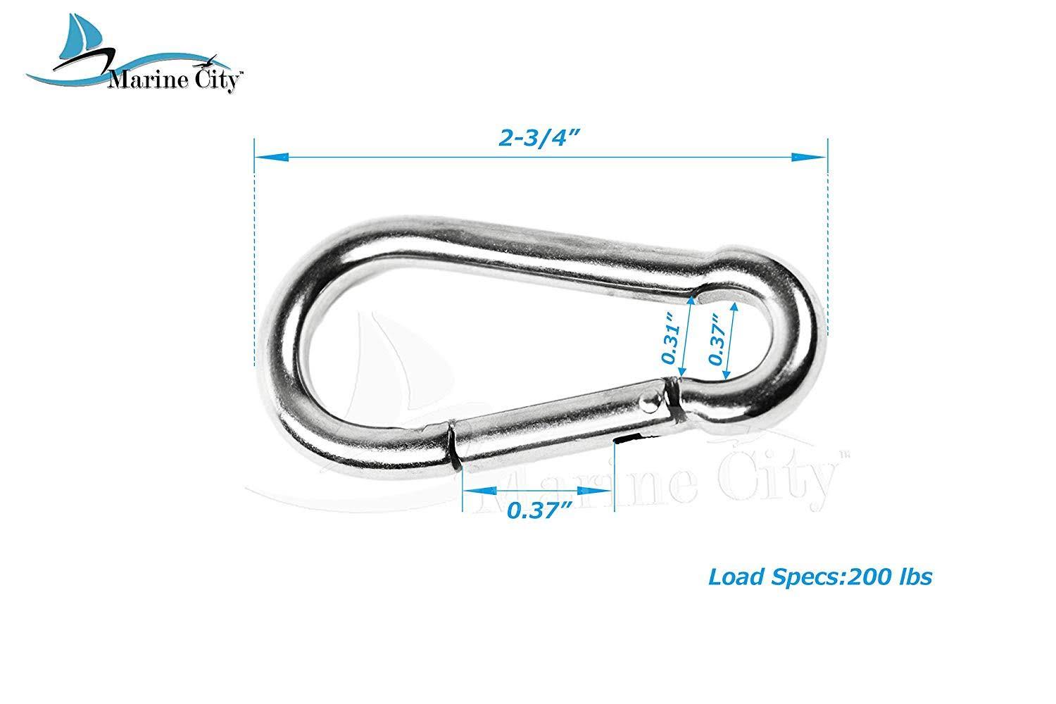 316 Stainless-Steel Carabiners Snap Hook (2pcs) X487547