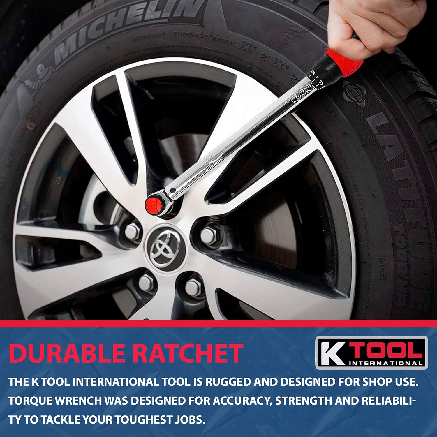 3/8 Drive Click Style Long Torque Wrench, 10-100 feet/lbs. Capacity, 16-1/4 Long E1606