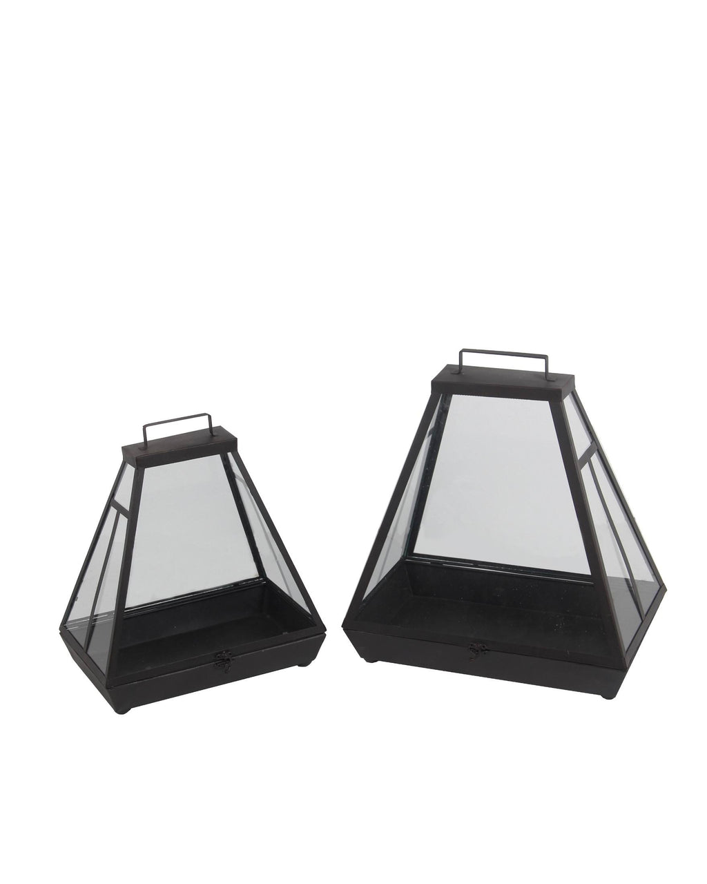 Black Metal 2-Piece Lantern Set X622