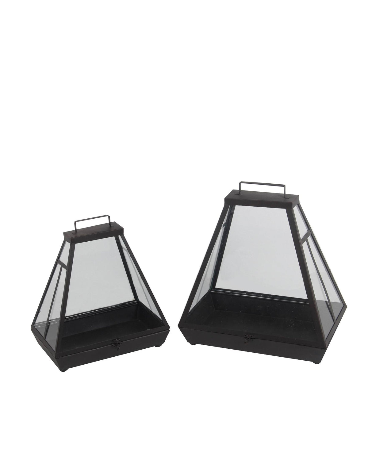 Black Metal 2-Piece Lantern Set X622