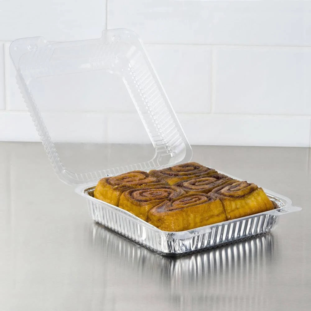 Clear Hinged Plastic Square Container - 250/Case O51054