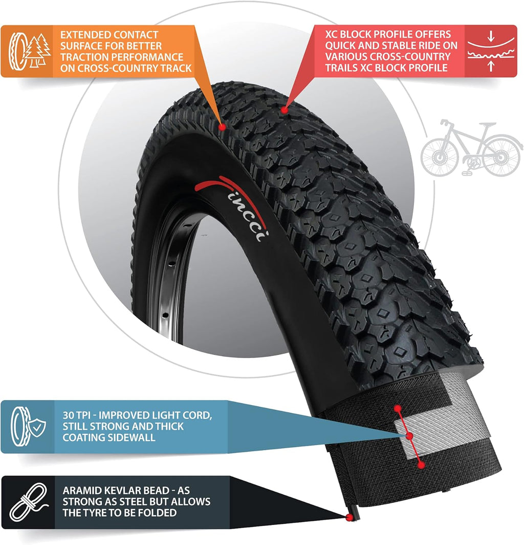Pair 26 x 2.125 Inch 57-559 Foldable Tires for Mountain Bike Q243496