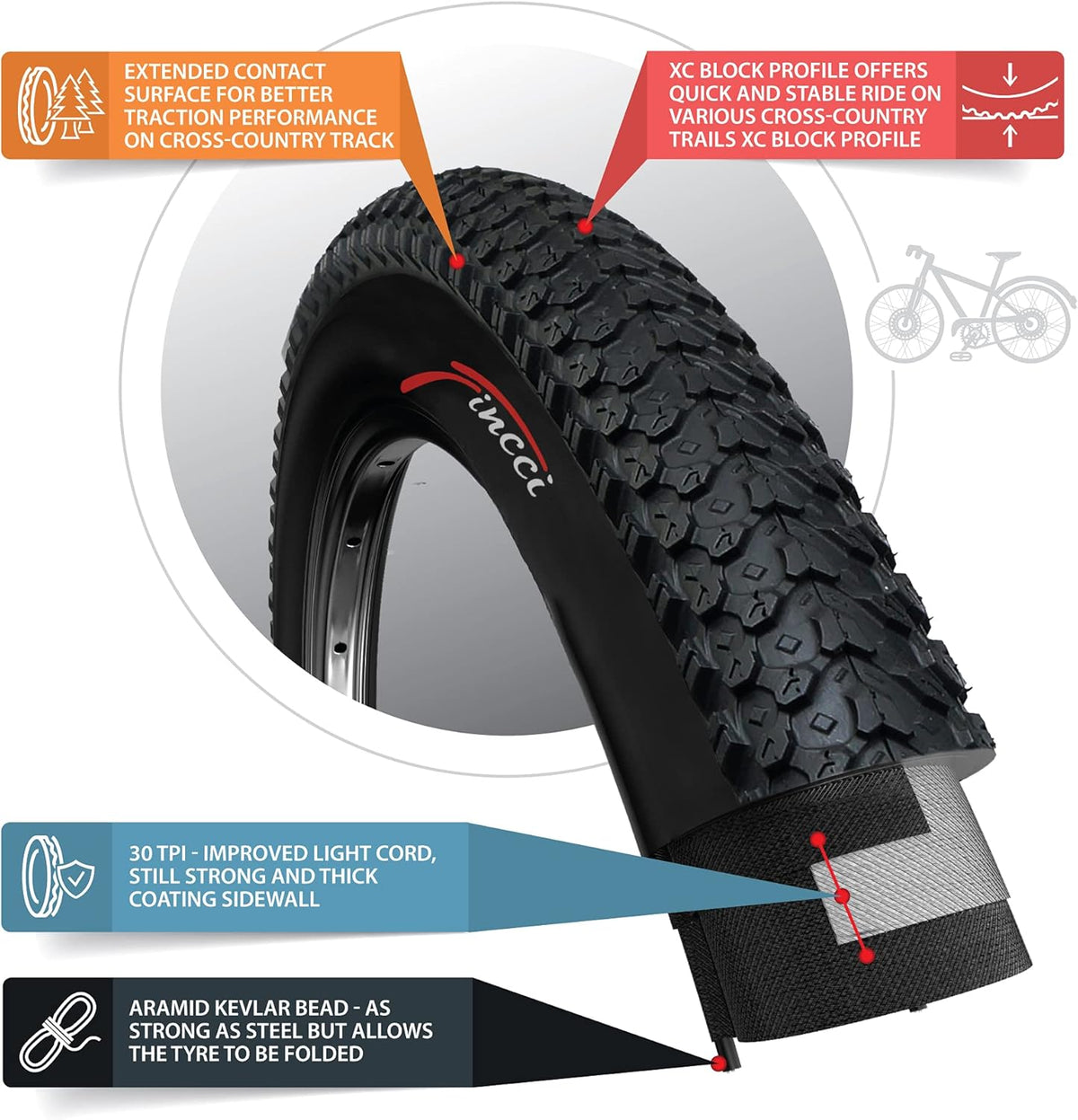 Pair 26 x 2.125 Inch 57-559 Foldable Tires for Mountain Bike Q243496