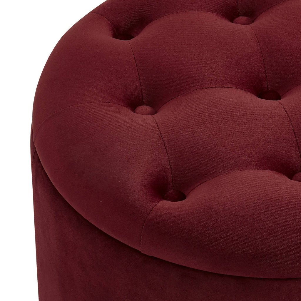 Blue Round Storage Ottoman P799