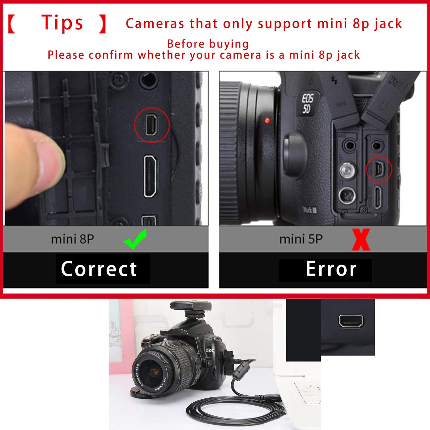 Black USB Data Sync Charging Cable for Panasonic Lumix Camera I3004