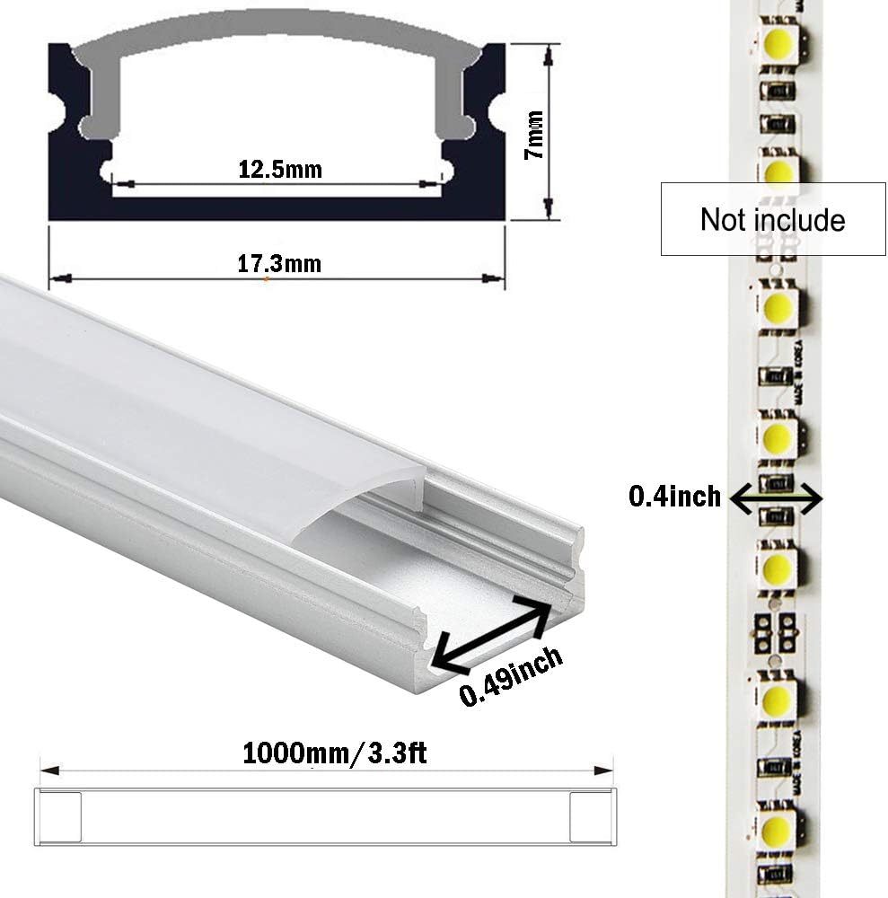 20Pack LED Aluminum Channel with Cover and Mounting Accessories J327
