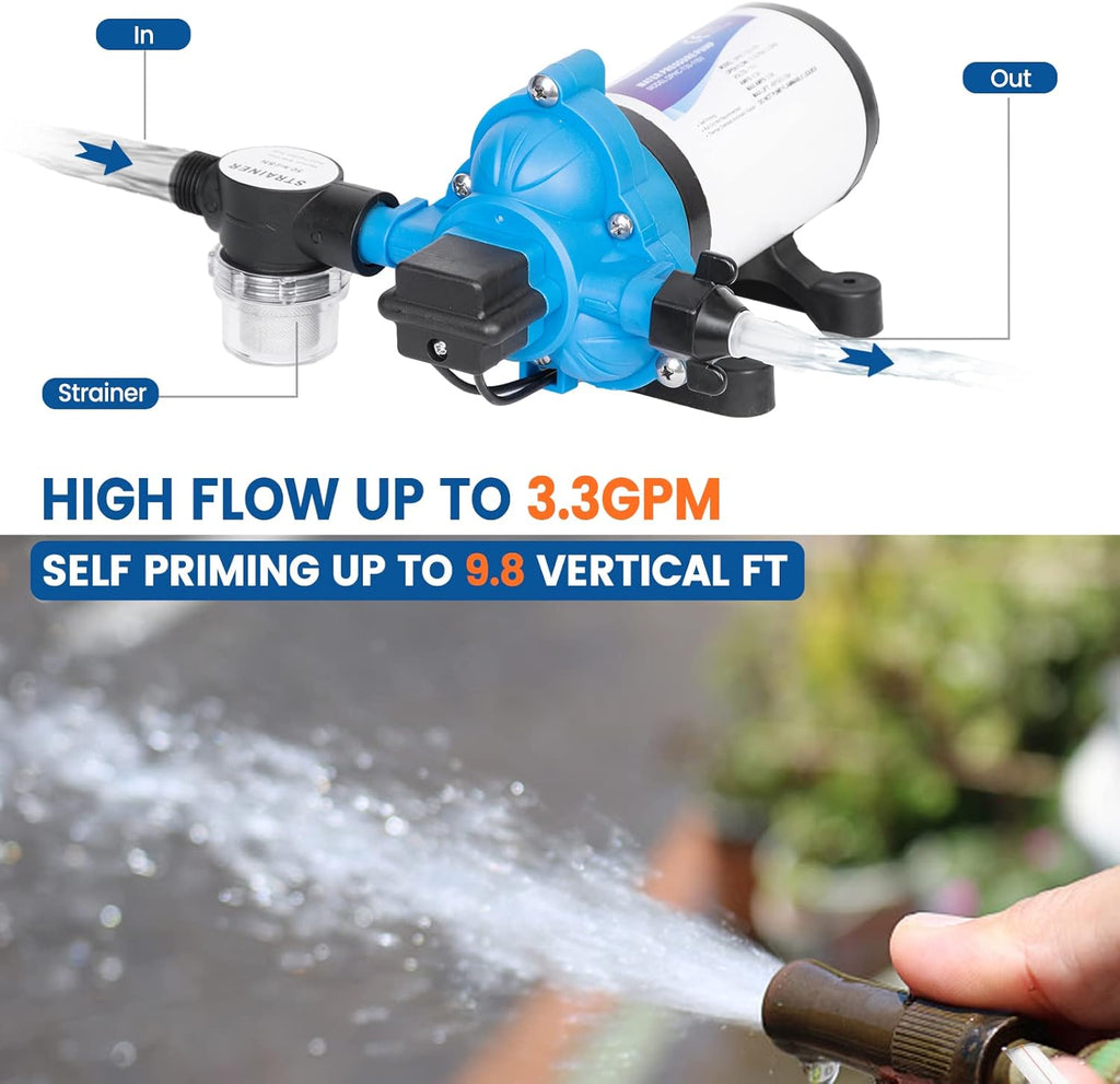 110V AC Water Pressure Pump 5.0GPM 55PSI Self Priming RV Water Pump X312