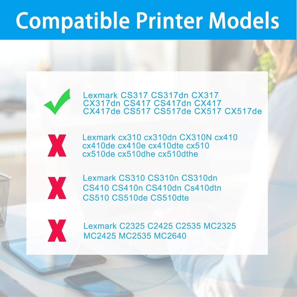 4-Pack Black Cyan Magenta Yellow Compatible Toner Cartridge X221