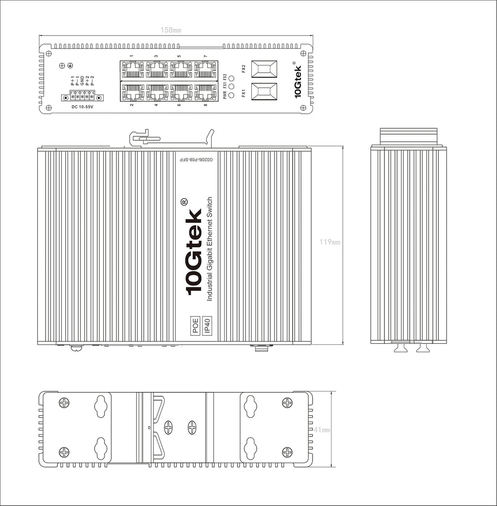 10-Port Gigabit Ethernet Switch with 20-km SFP Transceiver Y850799