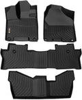 Black Front and Rear Car Mats for Honda Pilot 8 Seats D532