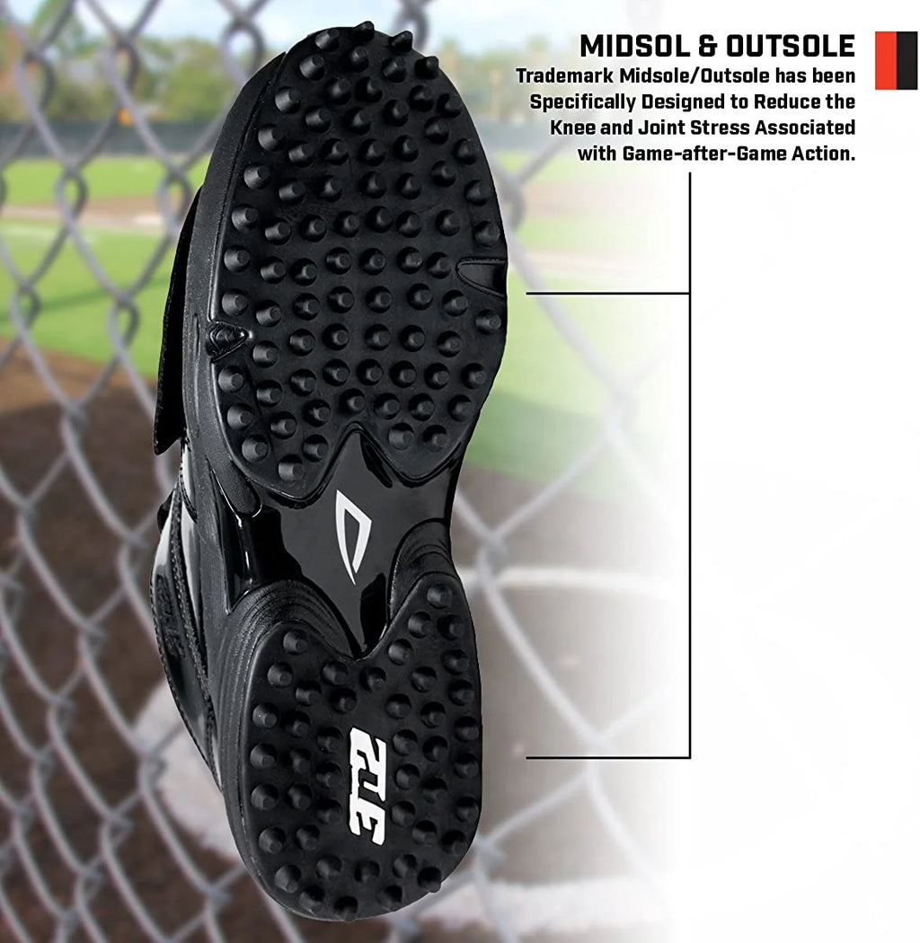 Black Patent Leather Baseball Cleat H54129