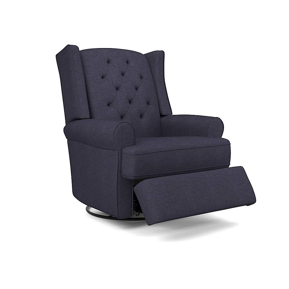 Navy Swivel Glider Recliner B1054