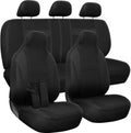 PU Leather Solid Beige Car Seat Cover Full Set S432