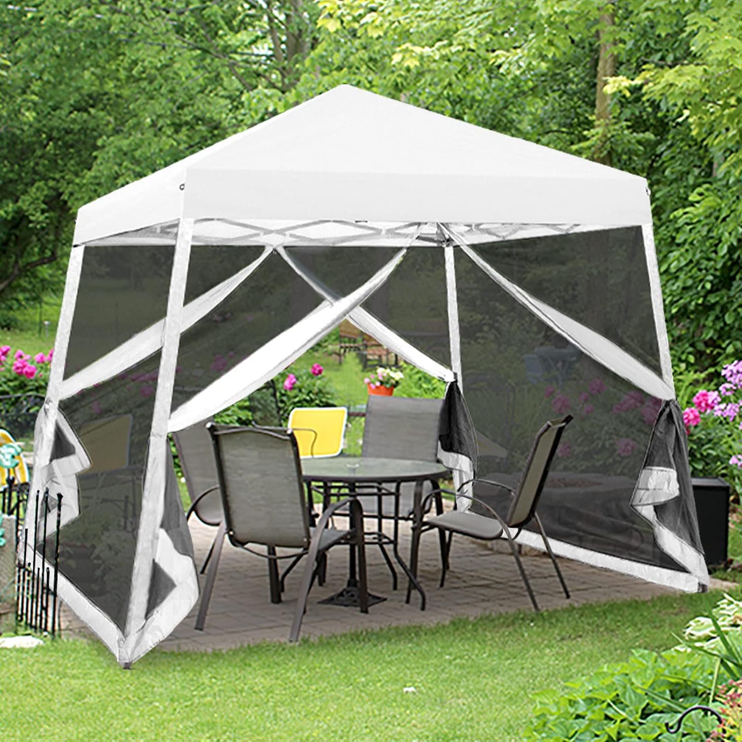 10' x 10' Pop Up Canopy Tent with Mosquito Netting D96794