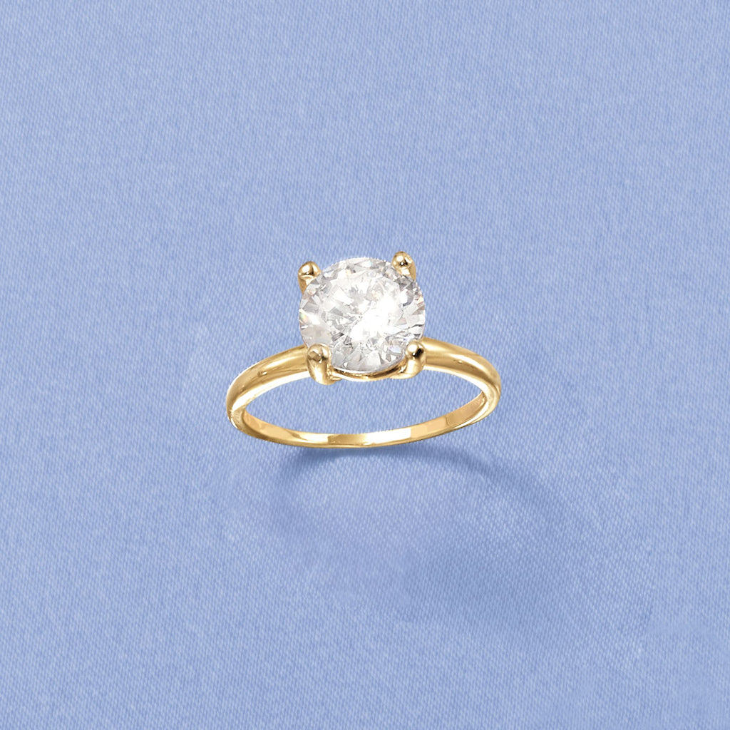 14kt Yellow Gold CZ Solitaire Ring O24214