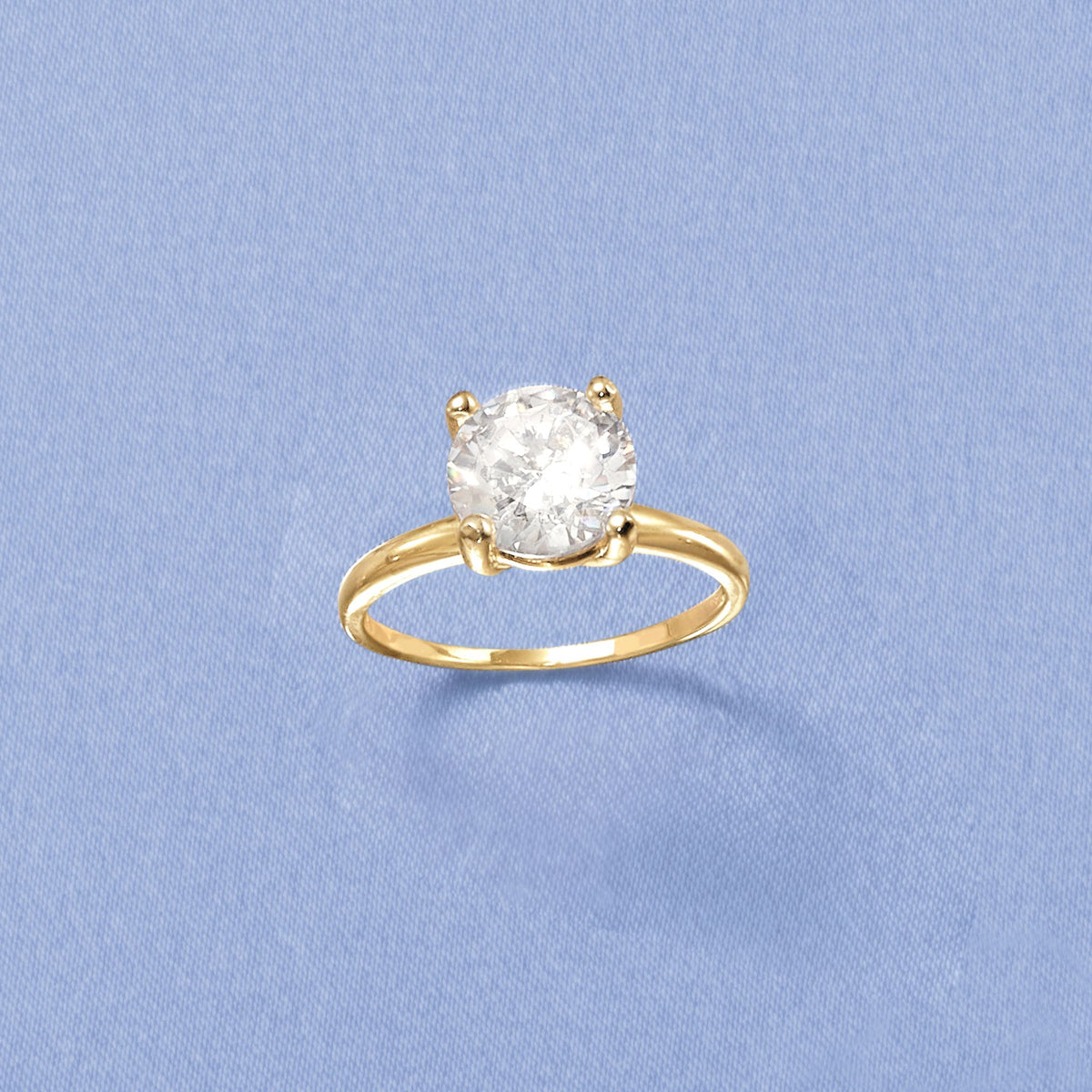 14kt Yellow Gold CZ Solitaire Ring O24214
