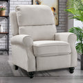 White Fabric Push Back Recliner Chair J6714