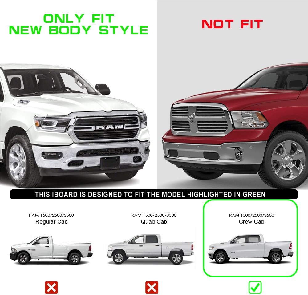 6in Running Boards for Dodge Ram 1500 Crew Cab E6780