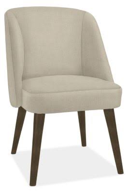 Modern Cora Side Chair in Sumner Linen with Charcoal Legs White Brown Performance Fabric X419103