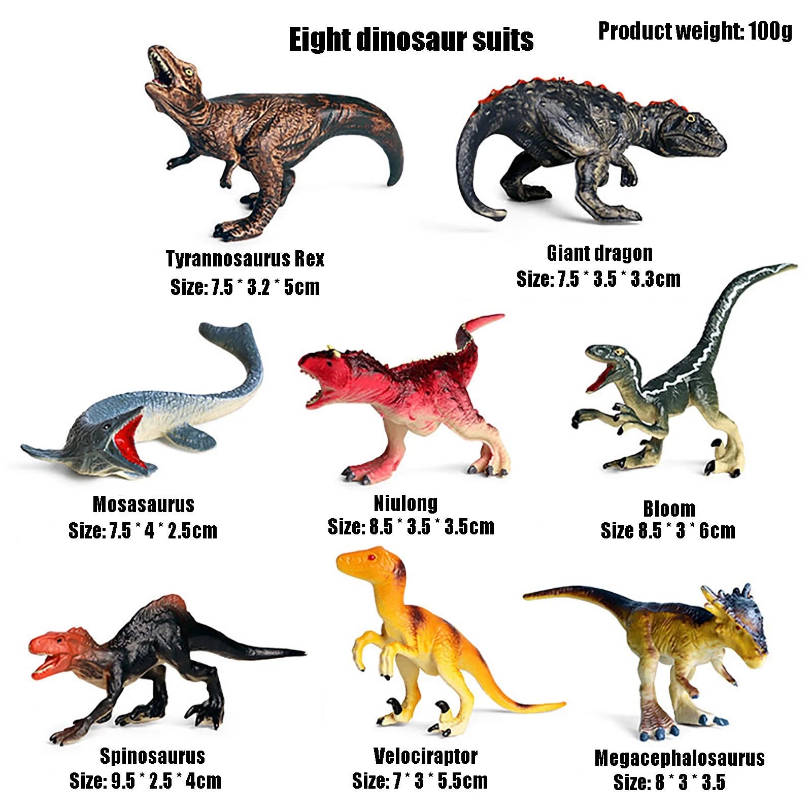 8PCS Simulation Dinosaur Toy S542087