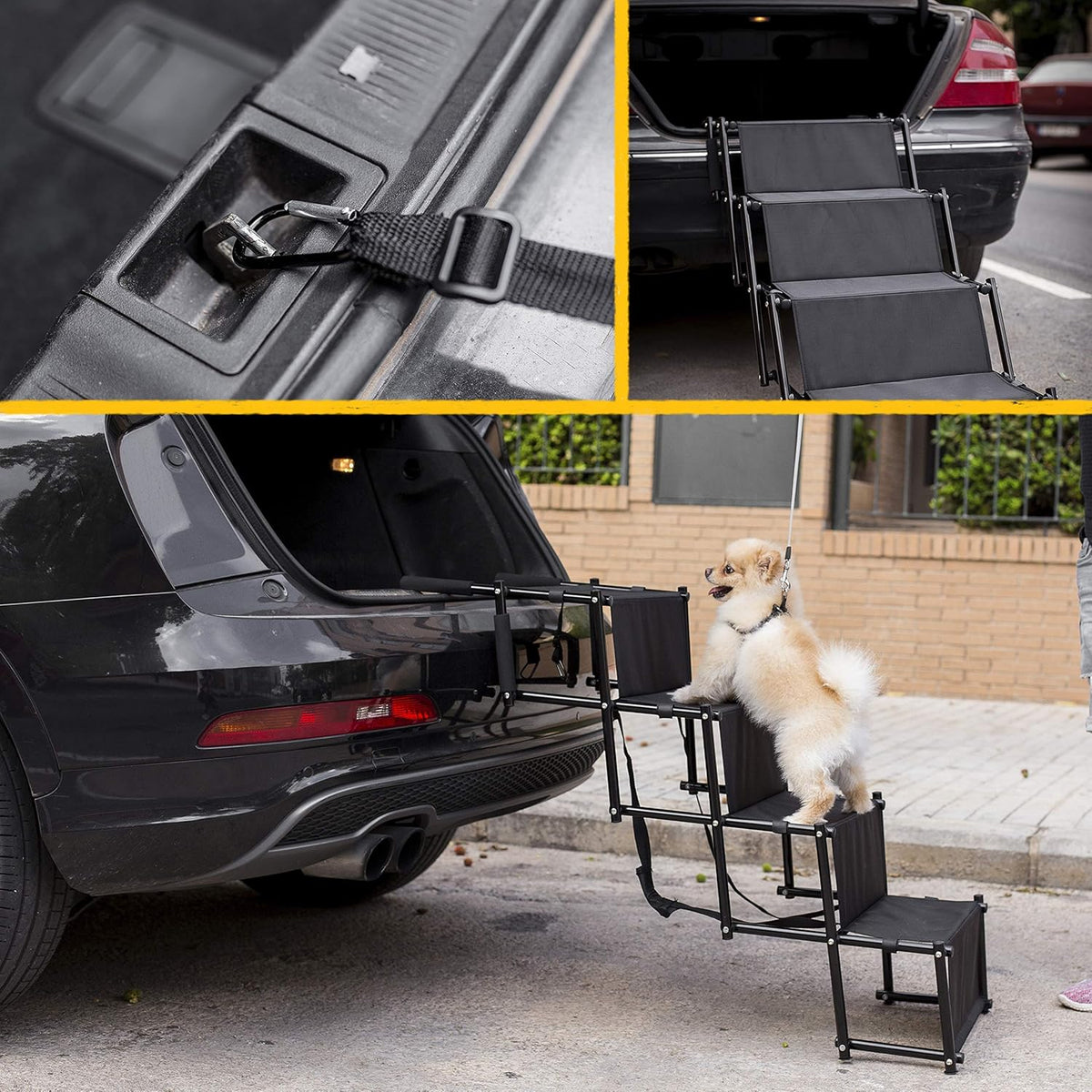 Foldable Car Dog Stairs Metal Ramp Non-Slip Pet Stairs R579