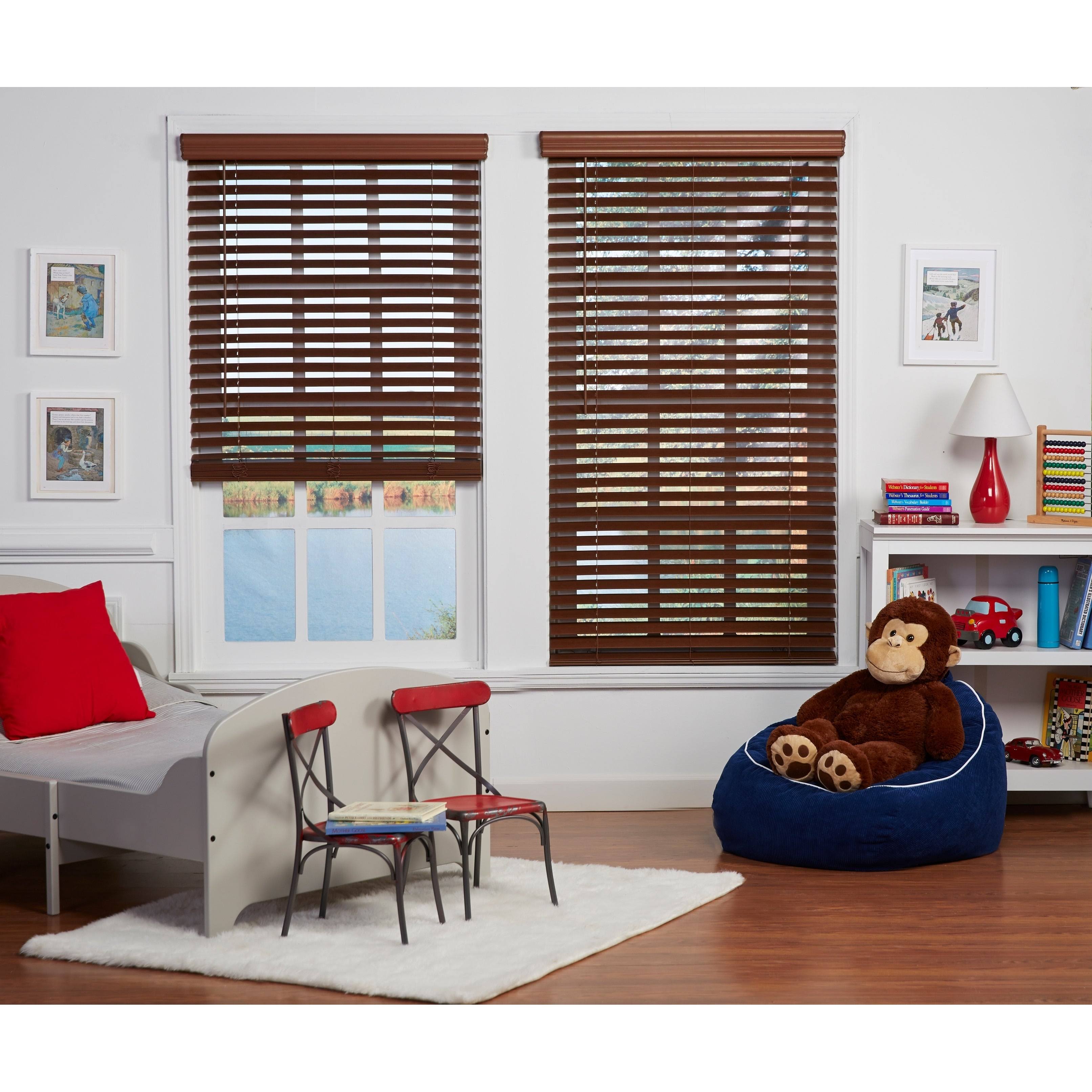 Dark Oak Cordless Faux Wood Blind K802963