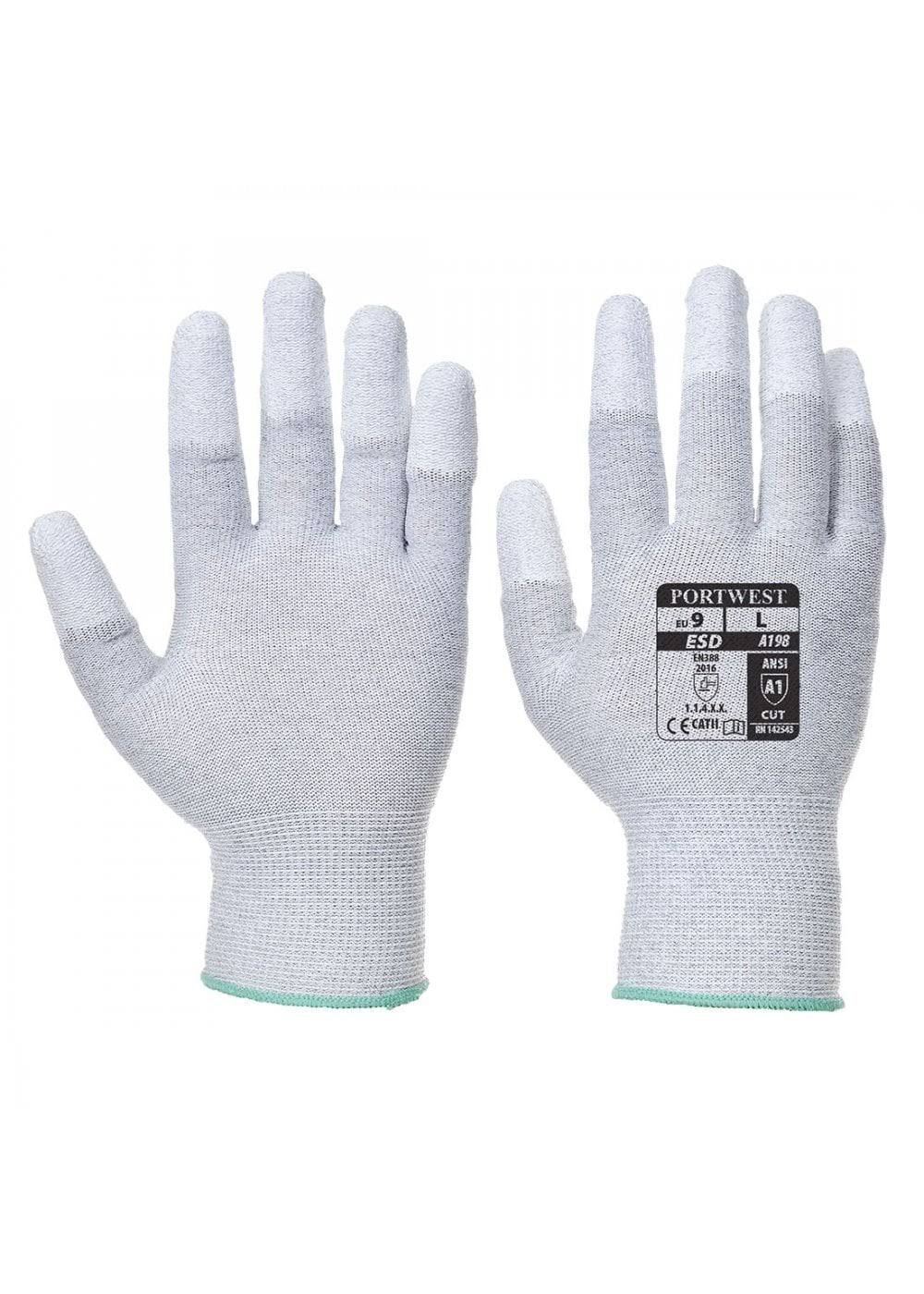 Antistatic PU Fingertip Glove Grey N48738