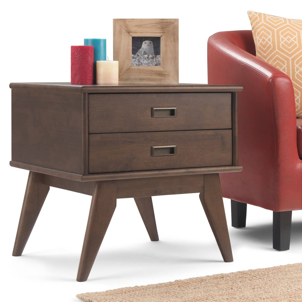 Walnut Brown Mid-Century Side Table Q791