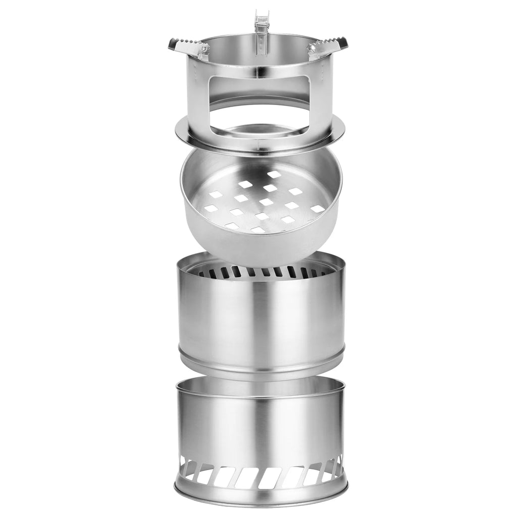 Windproof Stainless Steel Detachable Wood Stove G4484