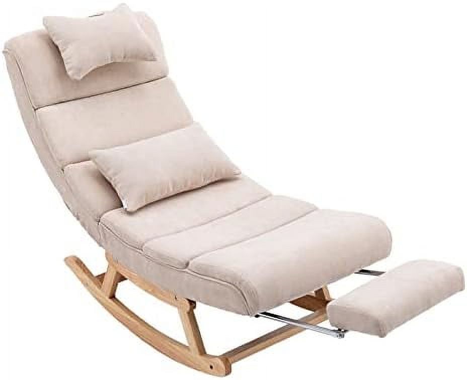 PU Leather Upholstered Rocking Recliner Chair with Pillows & Foot Q7705