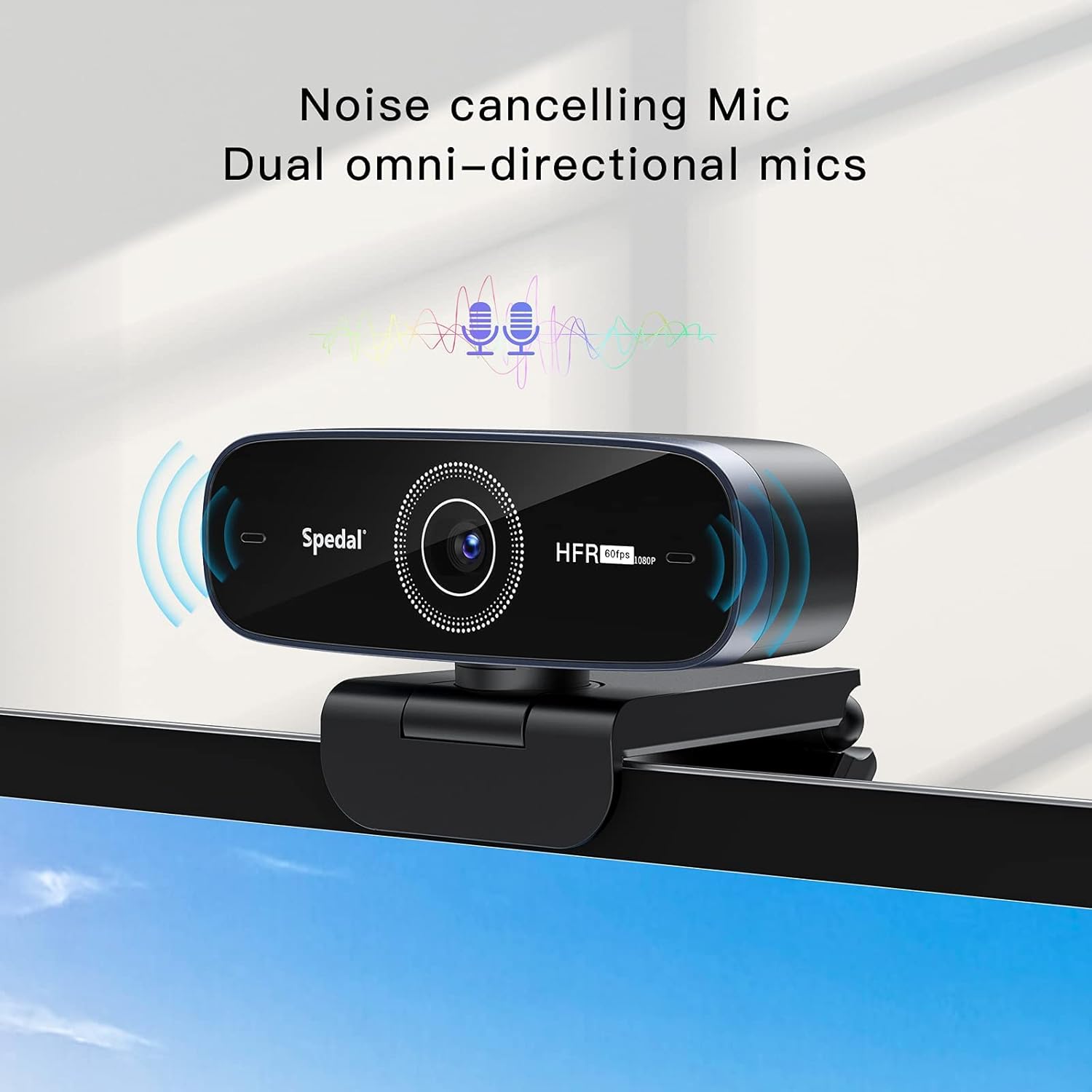 1080P 60fps Webcam with Dual Microphone, AutoFocus, USB Computer Camera Pack of 2 Z177486