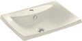 Almond Self-Rimming Bathroom Sink with Single-Hole Faucet Drilling S591333