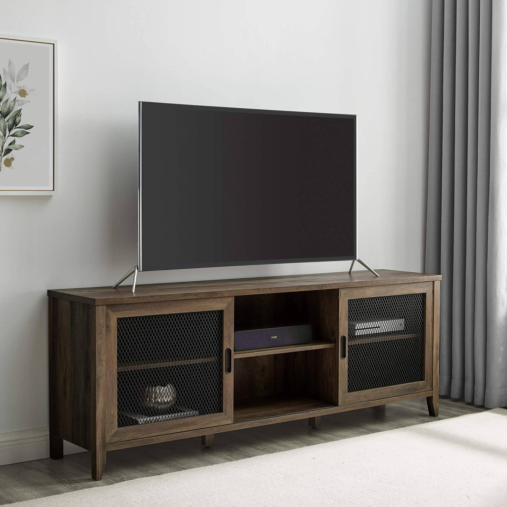 Industrial Sliding Mesh Door TV Console O968
