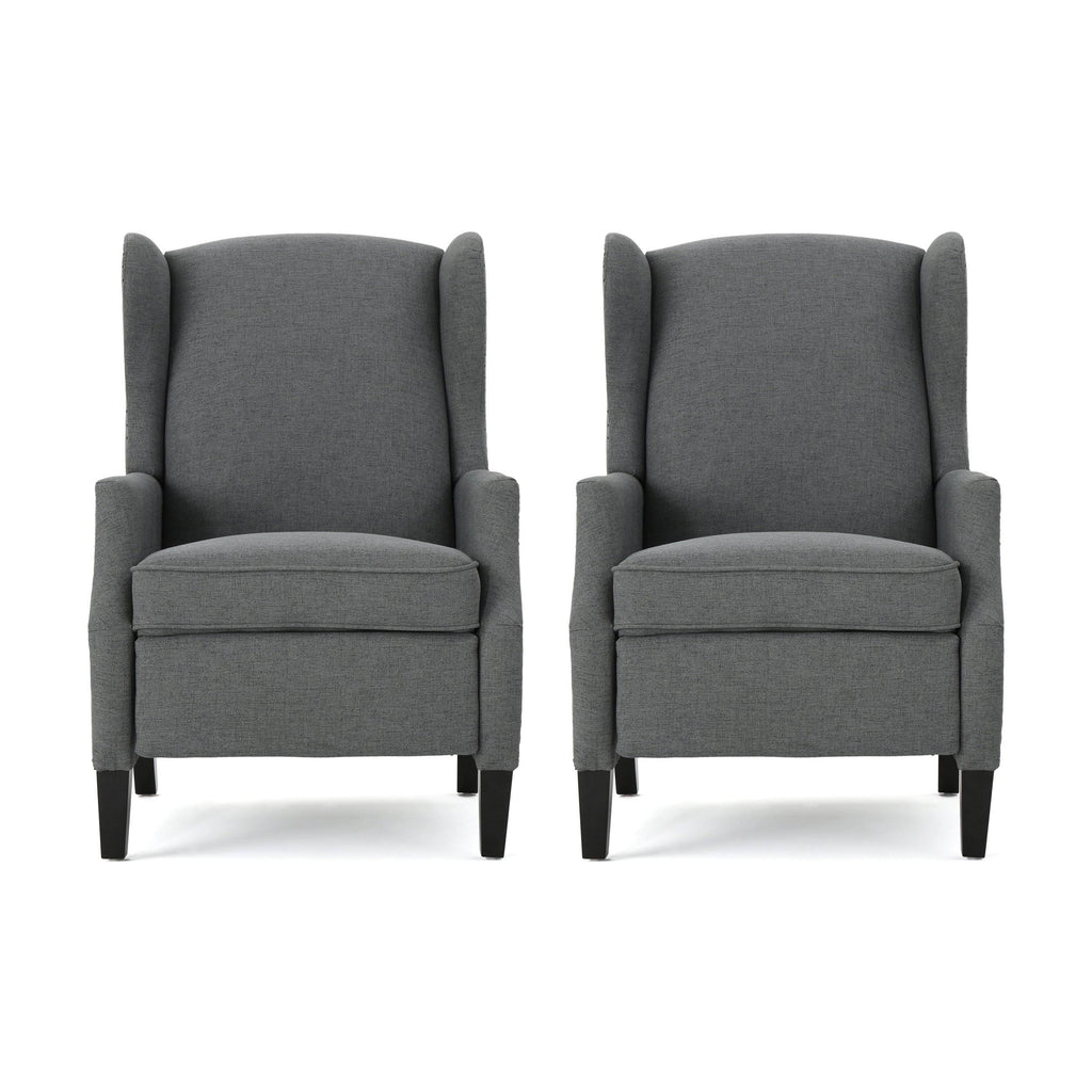 Taupe Tweed Fabric Recliner Set of 2 N37291