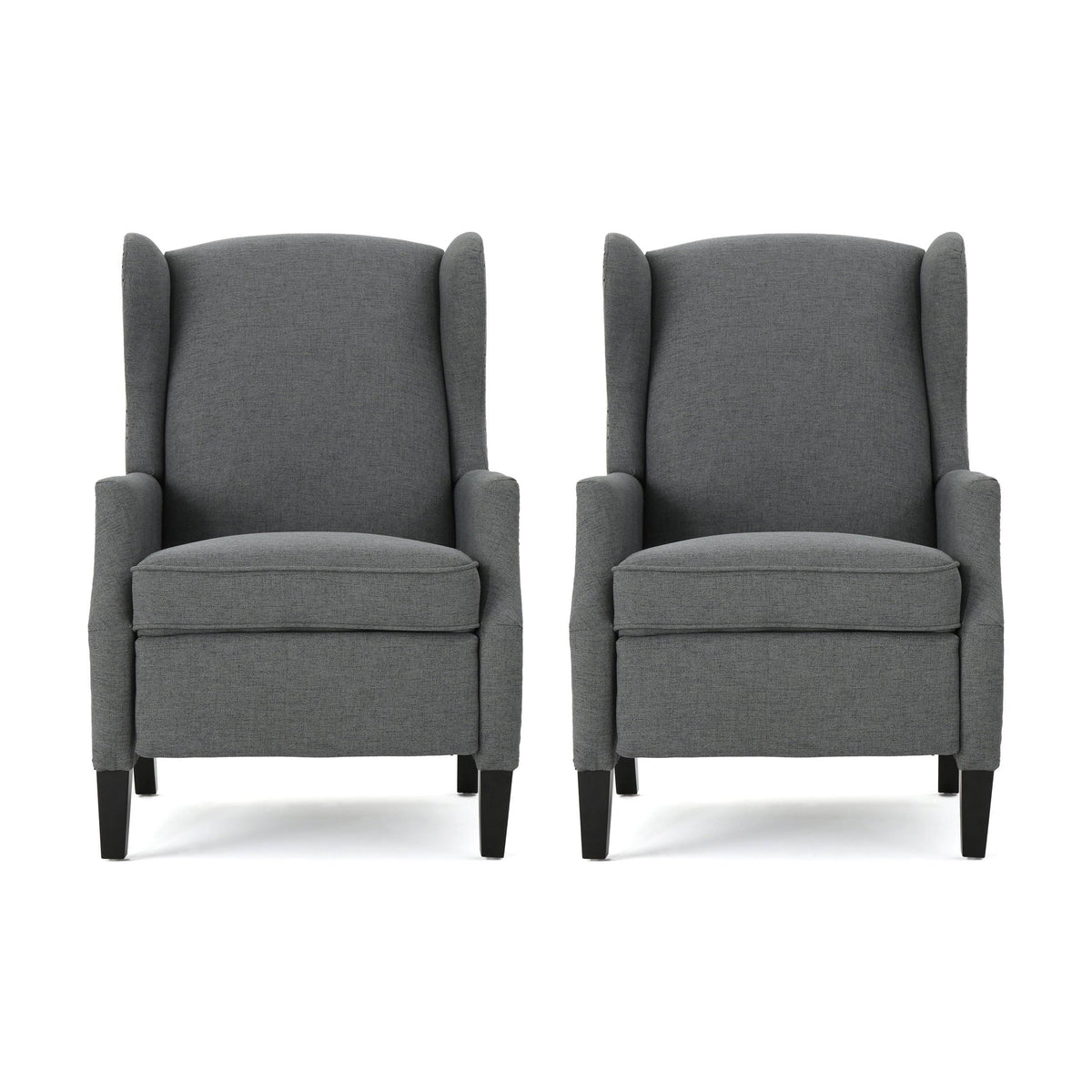 Taupe Tweed Fabric Recliner Set of 2 N37291