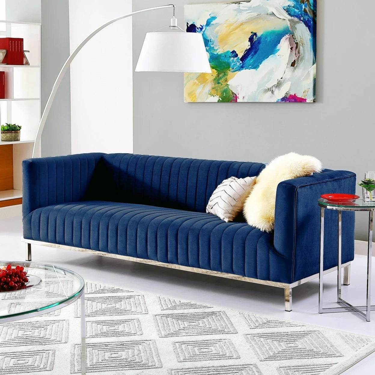 Velvet Tuxedo Sofa L692993