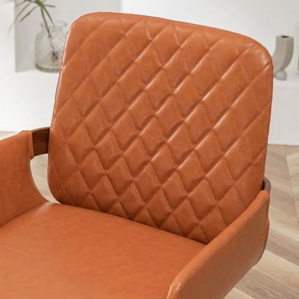 Beige Fabric Bentwood Frame Dining Chairs Set of 2 with Armrest S16676