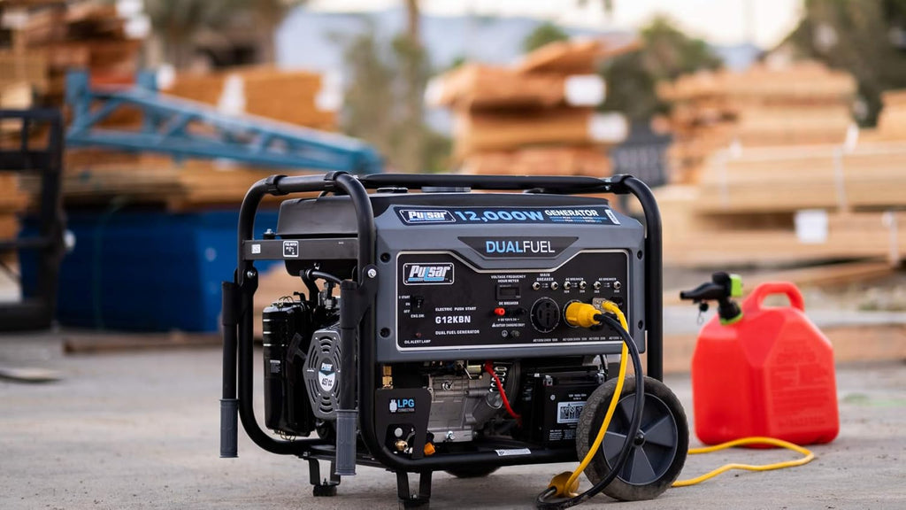 Heavy Duty Portable Dual Fuel Generator, 9500 Rated Watts & 12000 Peak Watts, Gas & LPG, Electric Start J289278