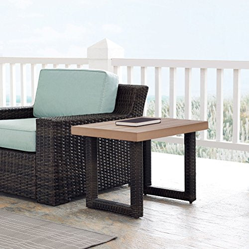 Brown Outdoor Wicker Side Table L2593