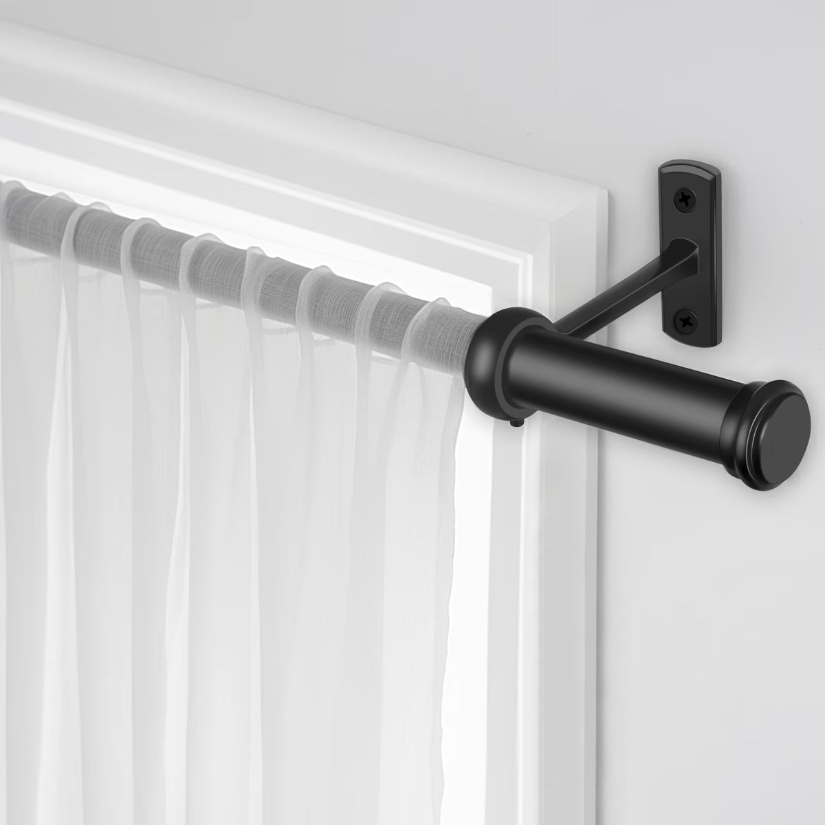 Black Adjustable Industrial Curtain Rod P1321