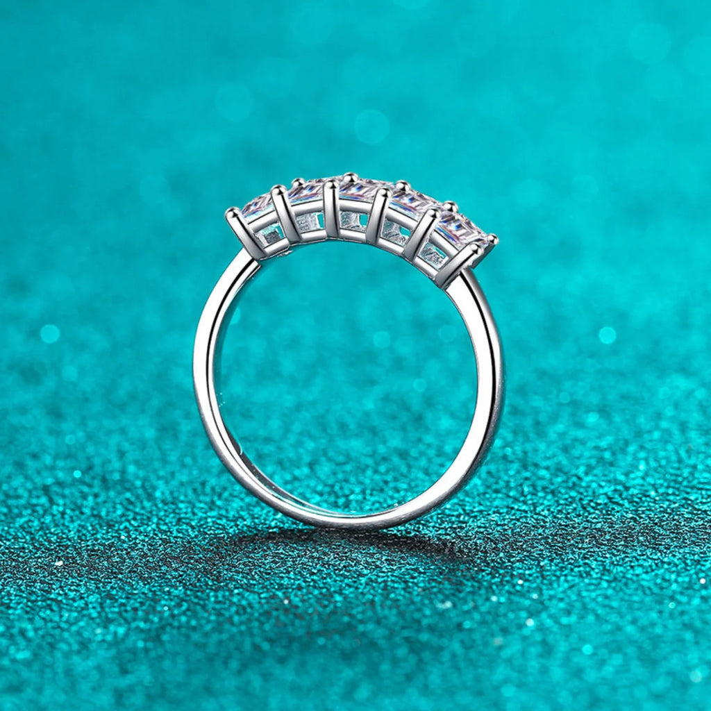 2.5ct D Color Emerald Cut 925 Sterling Silver VVS1 Moissanite Engagement Ring T56424