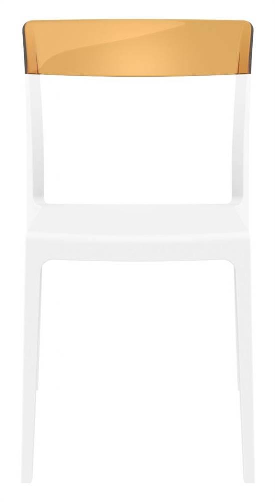 White Transparent Amber Dining Chair M66179