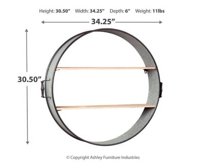 Antique Gray/Natural Wall Shelf S894640