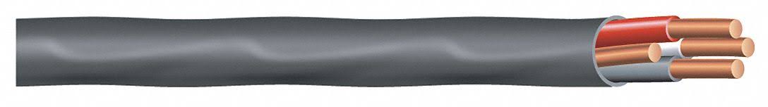 Nonmetallic Building Cable, 8 AWG, 3 Conductors with Bare Cu Ground, 125 ft, Black S1672