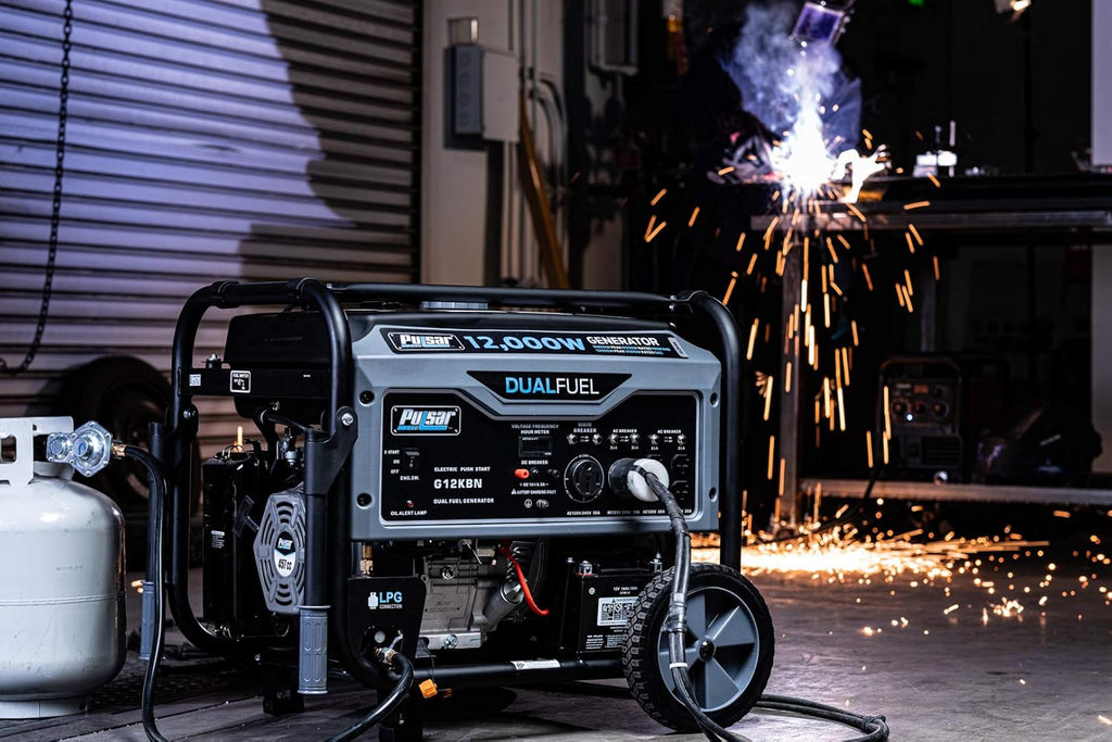 Heavy Duty Portable Dual Fuel Generator, 9500 Rated Watts & 12000 Peak Watts, Gas & LPG, Electric Start J289278