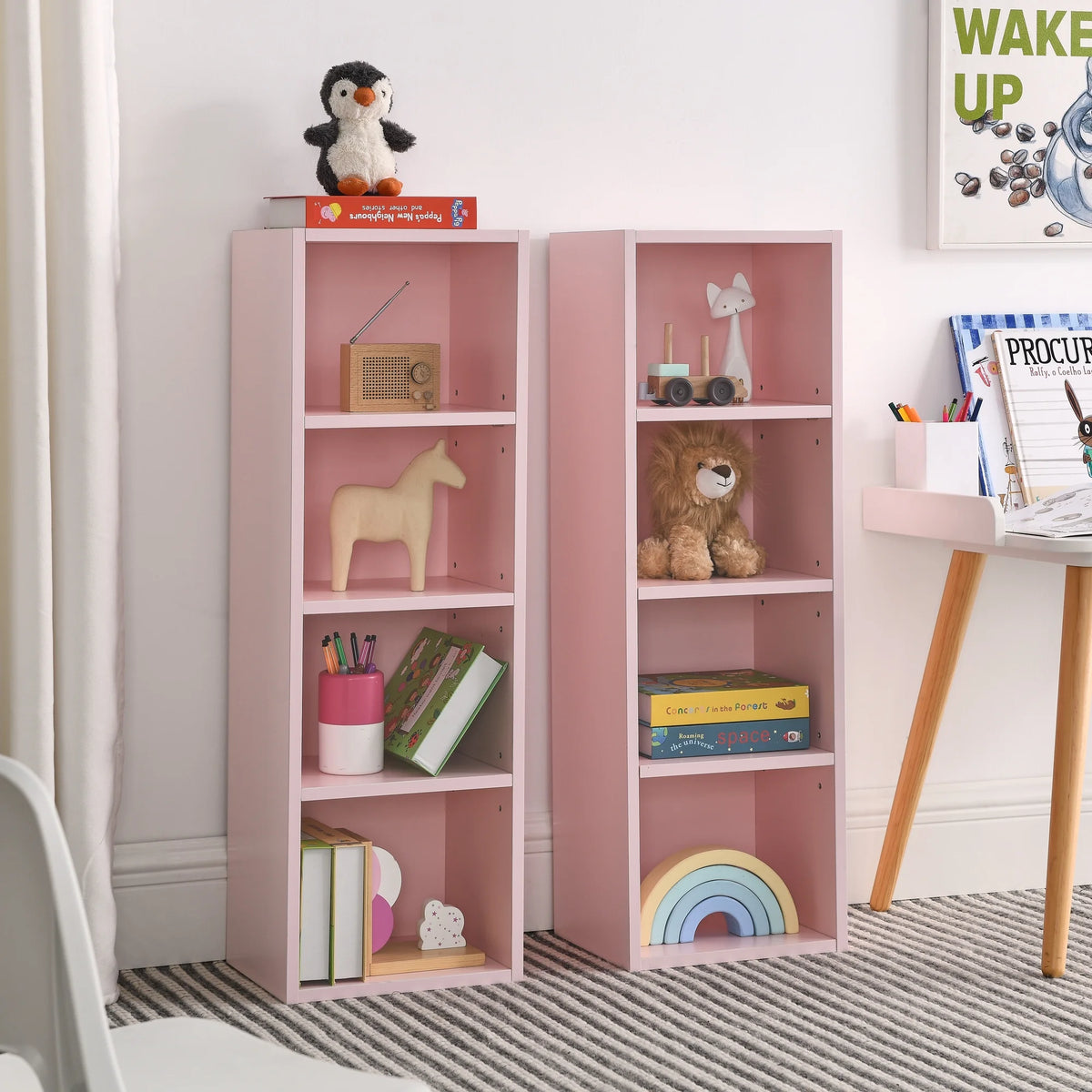 8-Tier Media Tower Rack with Adjustable Shelves I661