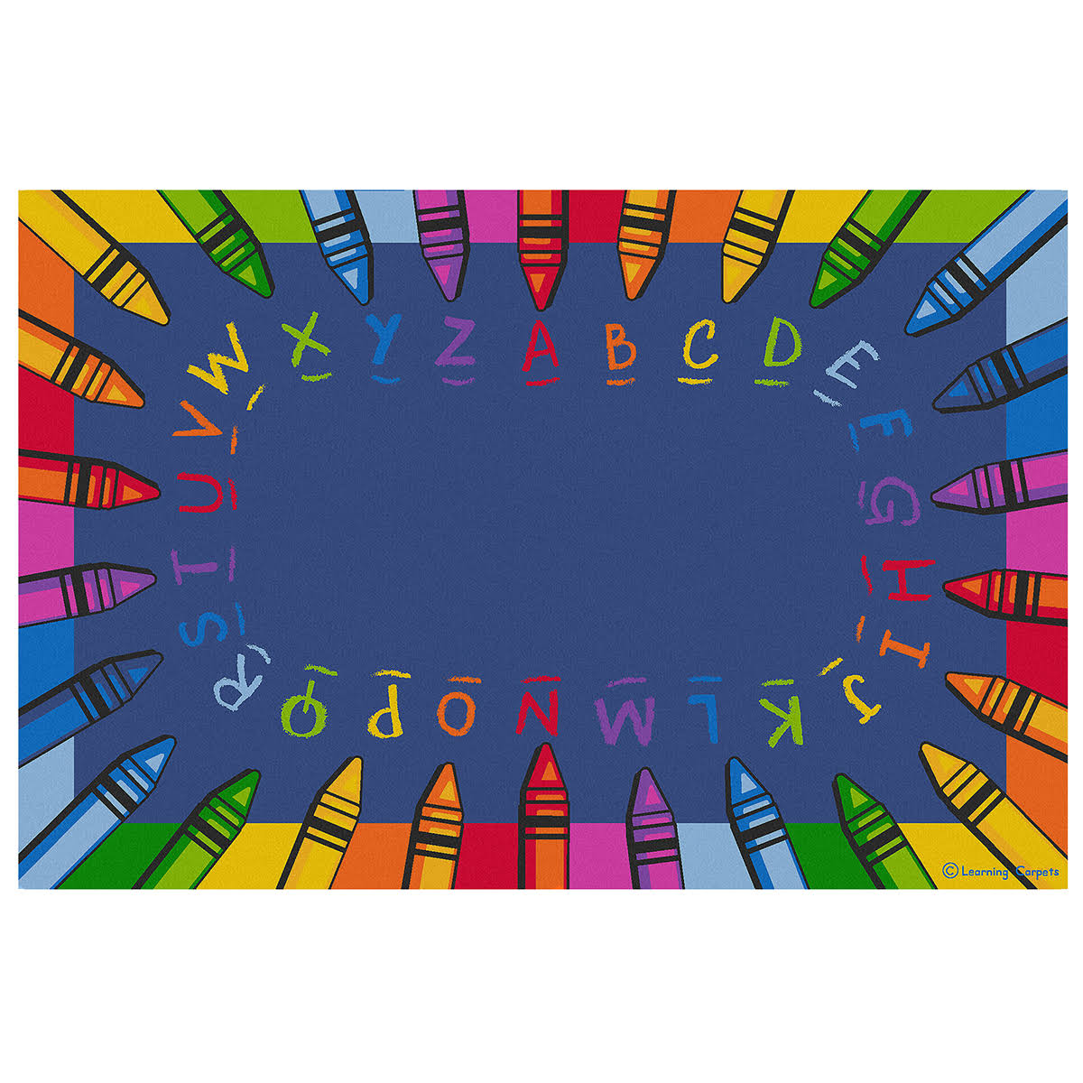 Alphabet Crayon Rectangle Carpet O2236