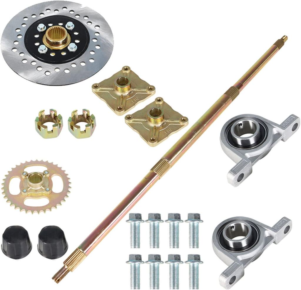 32 Live Rear Axle Kit Disc Rotor Wheel Hub Replacement for Go Kart ATV Quad Drift Trikes O593558