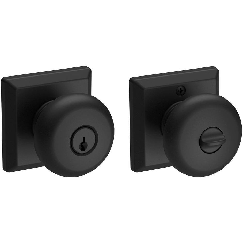 Satin Black Round Single Cylinder Keyed Entry Door Knob P511
